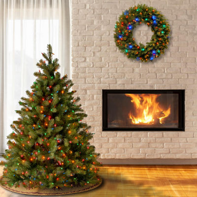 National Tree Co. Downswept Douglas Fir Hinged 4 1/2 Foot Pre-Lit Fir Christmas Tree