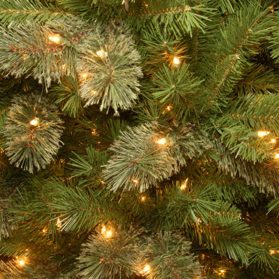 National Tree Co. Tacoma Pine Pencil Slim 7 1/2 Foot Pre-Lit Pine Christmas Tree