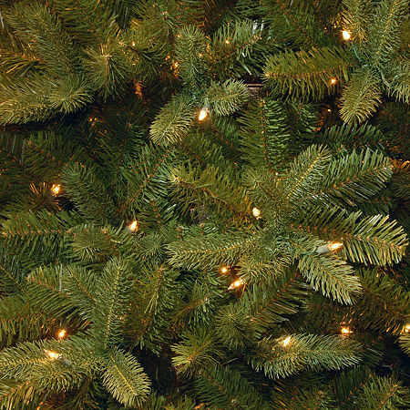 National Tree Co. Downswept Douglas Fir Hinged 6 1/2 Foot Pre-Lit Fir Christmas Tree, One Size, Green