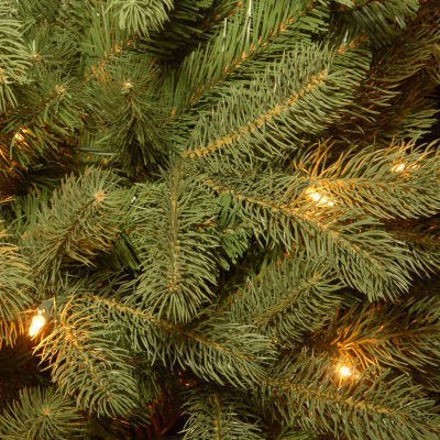 National Tree Co. Downswept Douglas Fir Slim Hinged 7 1/2 Foot Pre-Lit Fir Christmas Tree