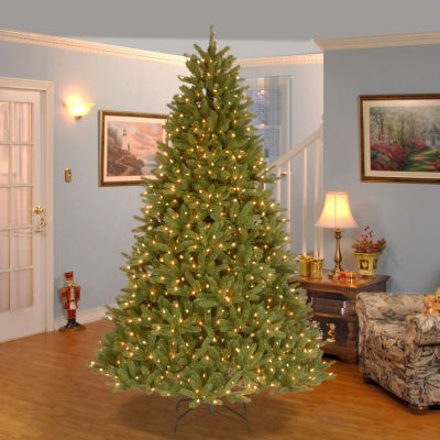 National Tree Co. Grande Fir Hinged 7 1/2 Foot Pre-Lit Fir Christmas Tree