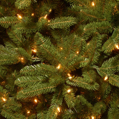 National Tree Co. Grande Fir Hinged 7 1/2 Foot Pre-Lit Fir Christmas Tree