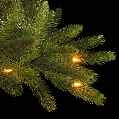 National Tree Co. Grande Fir Hinged 7 1/2 Foot Pre-Lit Fir Christmas Tree