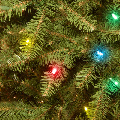 National Tree Co. Dunhill Fir Hinged 4 1/2 Foot Pre-Lit Fir Christmas Tree