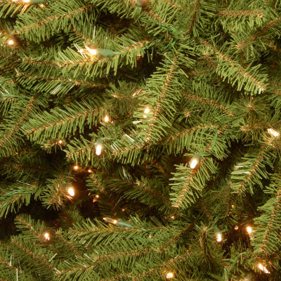 National Tree Co. Dunhill Fir Hinged 7 1/2 Foot Pre-Lit Fir Christmas Tree