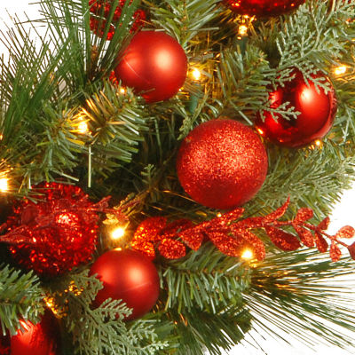 National Tree Co. Red Mixed Ornament Wreath