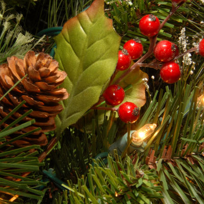 National Tree Co. Berries And Pinecones Wintry Pine Indoor Outdoor Christmas Wreath