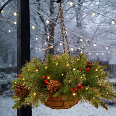 National Tree Co. Colonial Feel Real Christmas Hanging Basket