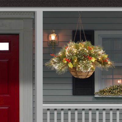 National Tree Co. Wintry Pine Christmas Hanging Basket