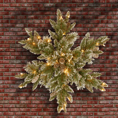 National Tree Co. Glittery Bristle Pine Christmas Yard Art