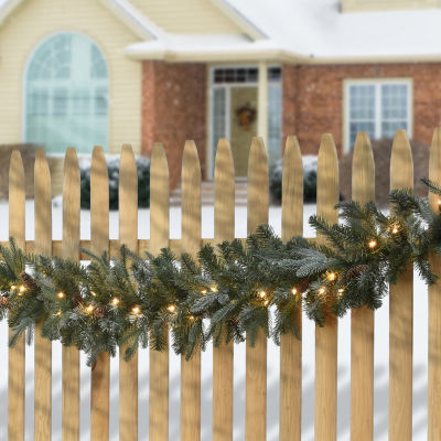 National Tree Co. Frosted Artic Spruce Feel Real Indoor Outdoor Christmas Garland