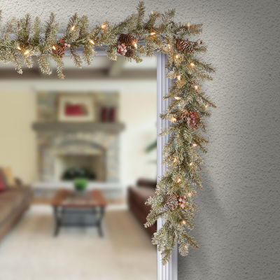 National Tree Co. Snow Splashed Dunhill  Fir Indoor Outdoor Christmas Garland