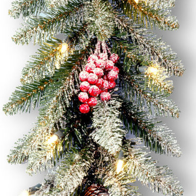 National Tree Co. Snow Splashed Dunhill  Fir Indoor Outdoor Christmas Garland