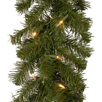 National Tree Company 9 ft. Wispy Willow White Garland with 100