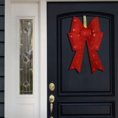 National Tree Co. Red Tinsel Bow Christmas Yard Art