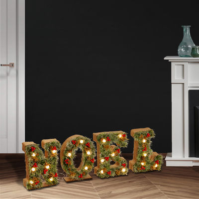 36" PRE-LIT NOEL DECORATION