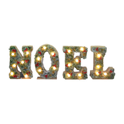 36" PRE-LIT NOEL DECORATION