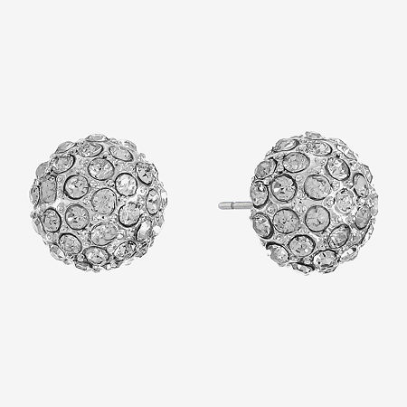 Monet Jewelry Brown Glass 13mm Stud Earrings In White