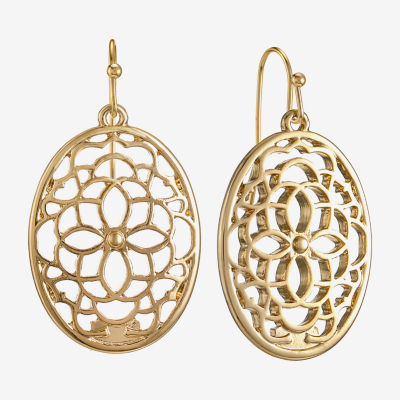 Liz Claiborne Openwork Flower Drop Earrings