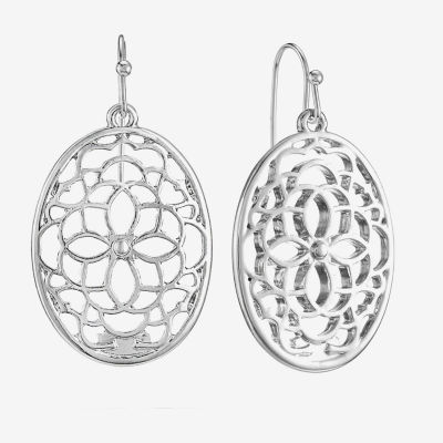 Liz Claiborne Openwork Womens Flower Drop Earrings