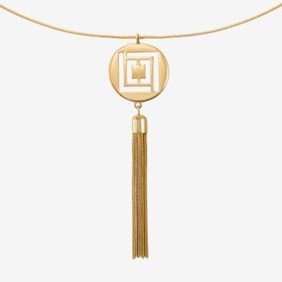 Liz Claiborne Tassel Gold Tone Strand Necklace