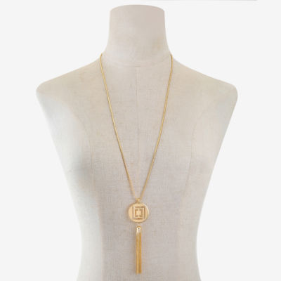 Liz Claiborne Tassel Gold Tone Strand Necklace