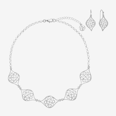 Liz Claiborne Openwork Collar Necklace And Drop Earring 2-pc. Jewelry Set