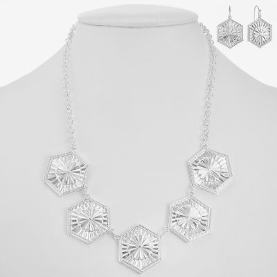 Liz Claiborne Collar Necklace And Drop Earring 2-pc. Jewelry Set