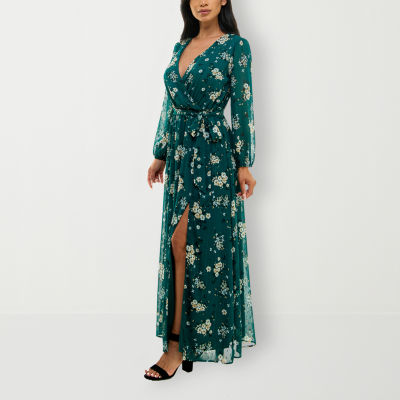 Premier amour long shop sleeve floral maxi dress