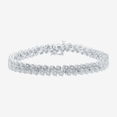 (H-I / I1) 1 CT. T.W. Lab Grown White Diamond Sterling Silver 7.5 Inch Tennis Bracelet