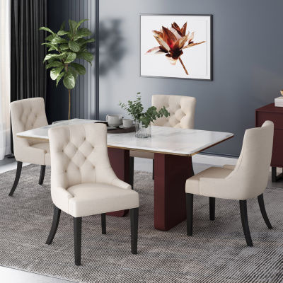 4 Piece Hayden Dining Chair Set Beige