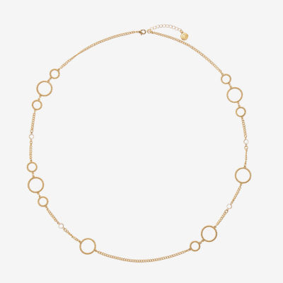 Liz Claiborne Long Silver Tone Strand Necklace