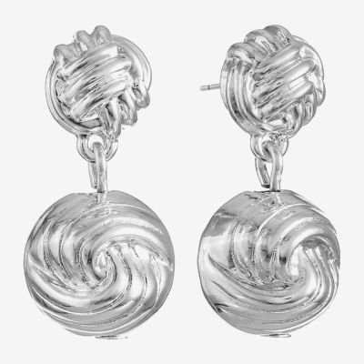 Monet Jewelry Woven Knot Double Drop Earrings