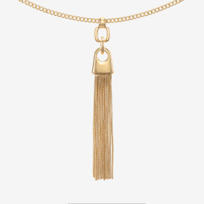 Liz Claiborne Tassel 30 Inch Curb Pendant Necklace