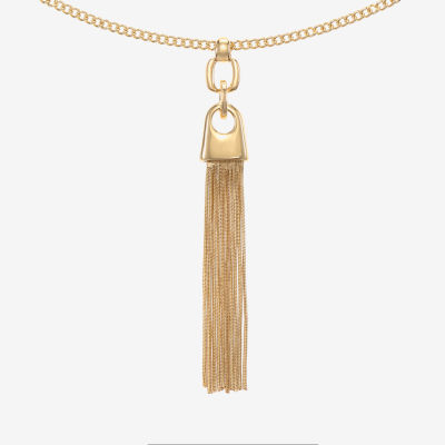 Liz Claiborne Tassel Womens Zinc Pendant Necklaces