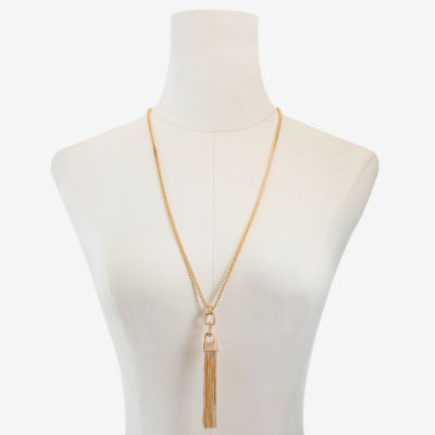 Liz Claiborne Tassel 30 Inch Curb Pendant Necklace