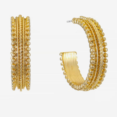 Monet Jewelry Textured Open Hoop Earrings