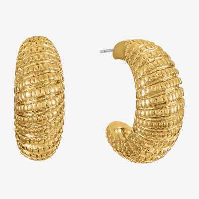 Monet Jewelry Gold Tone Textured Huggie Hoop Earrings