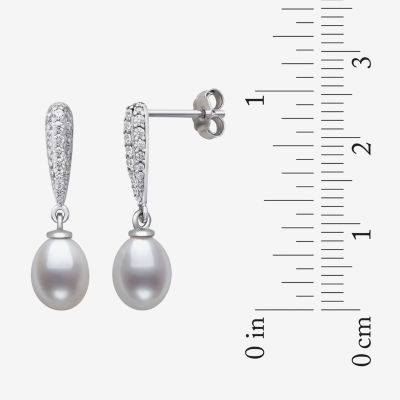 Yes, Please! Lab Created White Sapphire Sterling Silver Drop Earrings