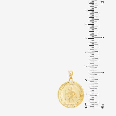 Saint Christopher Unisex Adult 14K Gold Round Pendant