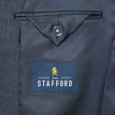 Stafford Mens Herringbone Stretch Fabric Classic Fit Sport Coat
