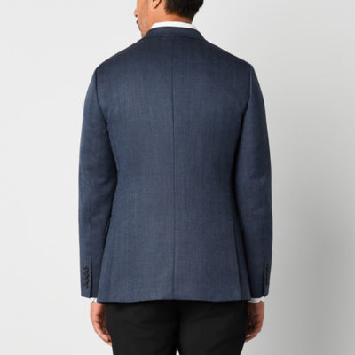 Stafford Mens Herringbone Stretch Fabric Classic Fit Sport Coat