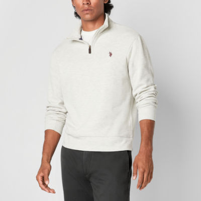 U.S. Polo Assn. Flatback Mens High Neck Long Sleeve Quarter-Zip Pullover