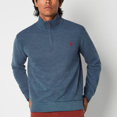 U.S. Polo Assn. Flatback Mens High Neck Long Sleeve Quarter-Zip Pullover