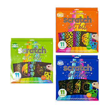 Art 101 Ultimate Scratch Art Combo Kit with 41 Pieces in a Colorful  Carrying Case 61038, Color: Rainbow - JCPenney