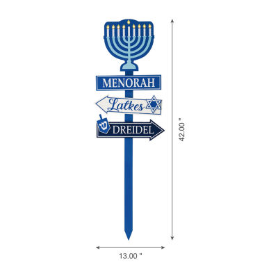 Glitzhome 3.5ft.H Wooden Hanukkah Yard Art