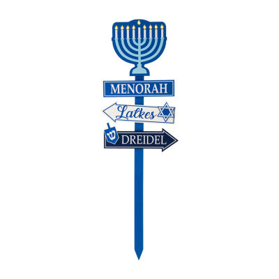 Glitzhome 3.5ft.H Wooden Hanukkah Holiday Yard Art