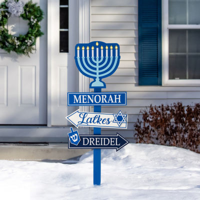 Glitzhome 3.5ft.H Wooden Hanukkah Yard Art