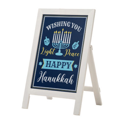 Glitzhome 2ft.H Wooden Hanukkah Porch Sign