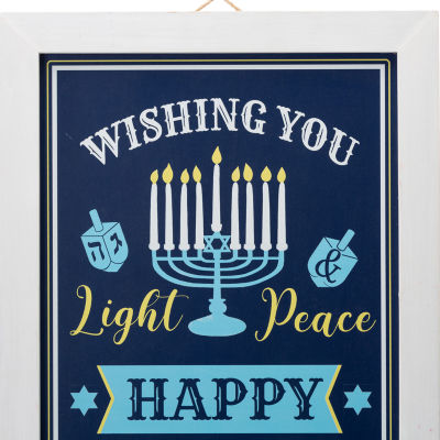 Glitzhome 2ft.H Wooden Hanukkah Porch Sign